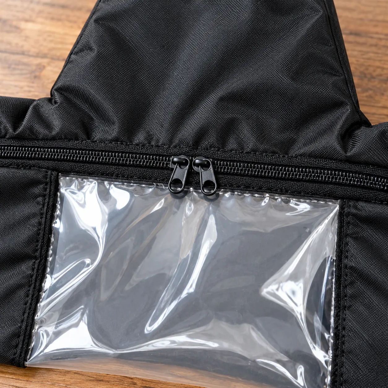 COOTO black camera rain cover: detail view; props not included