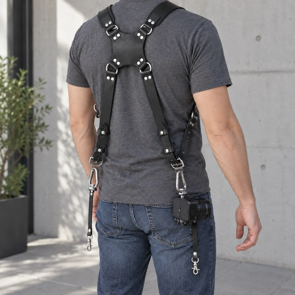 Felix Dual Camera Harness — lead view; demonstration equipment is not included
