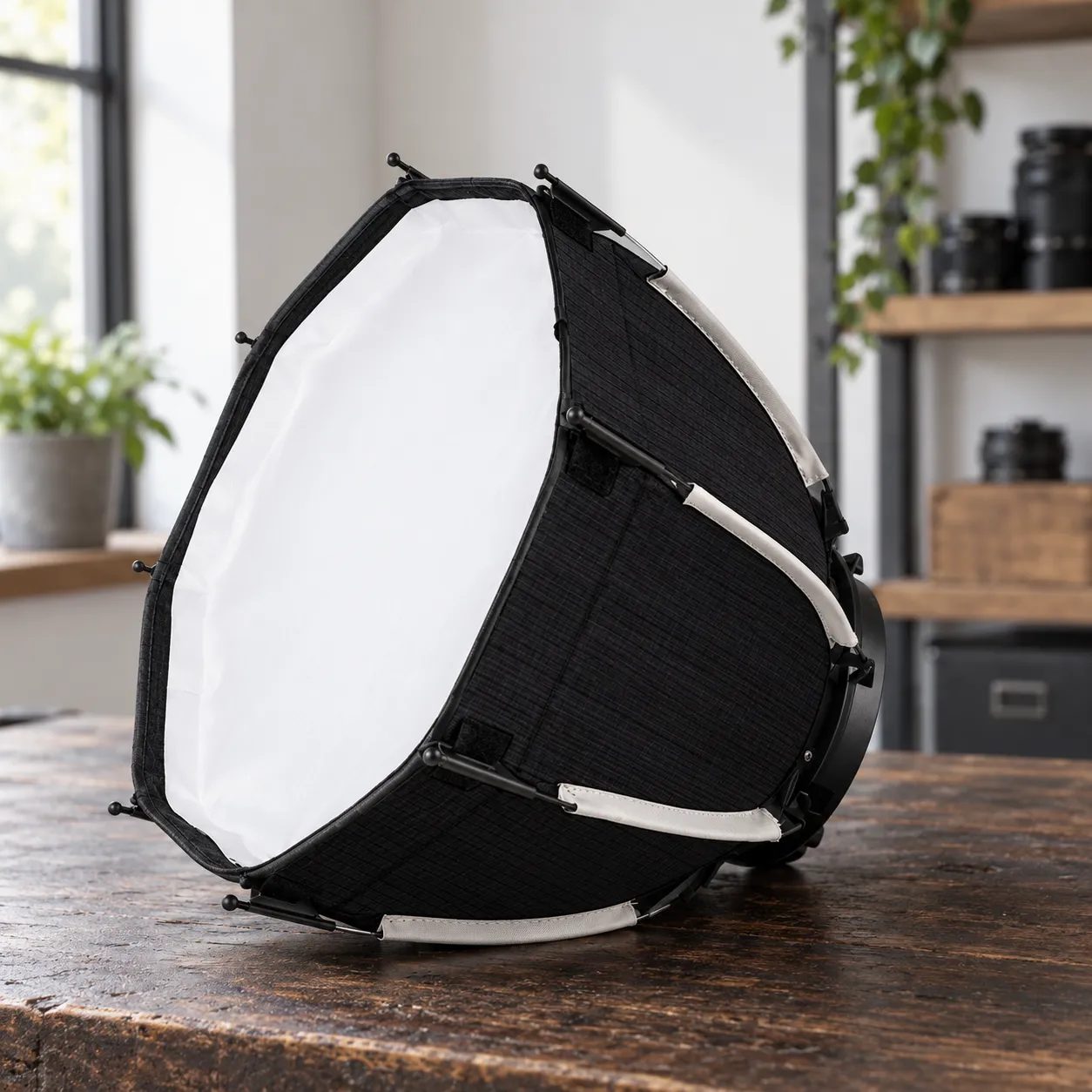 Miles Mini Softbox — lead view; demonstration equipment is not included