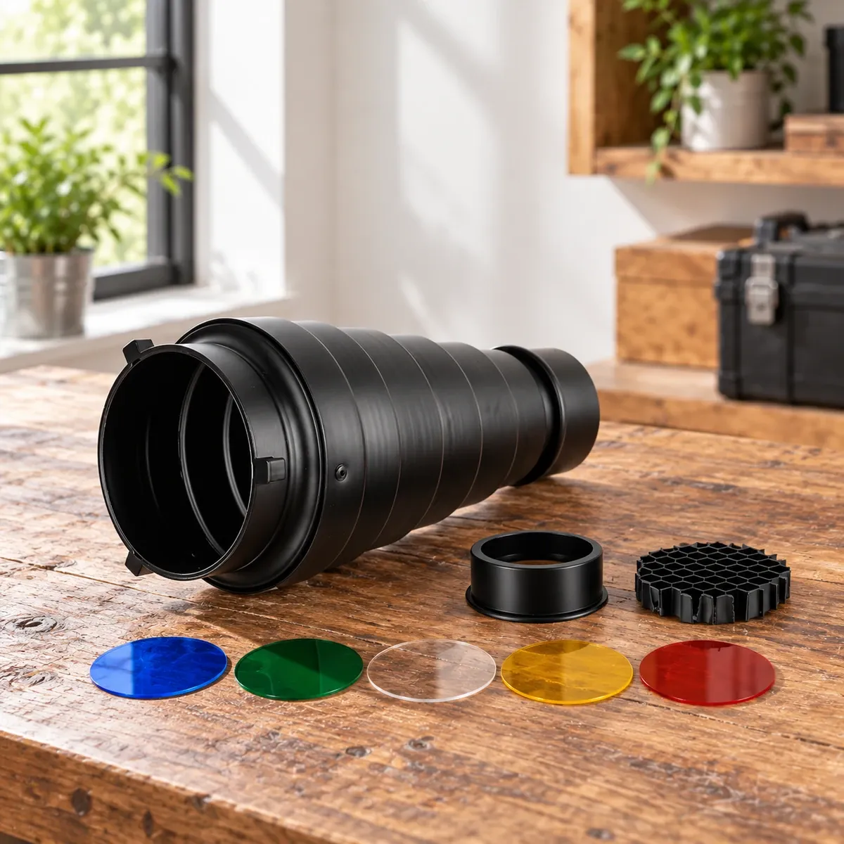 Studio Snoot Filter Kit: Black medium snoot, 6 × 20 × 10 cm