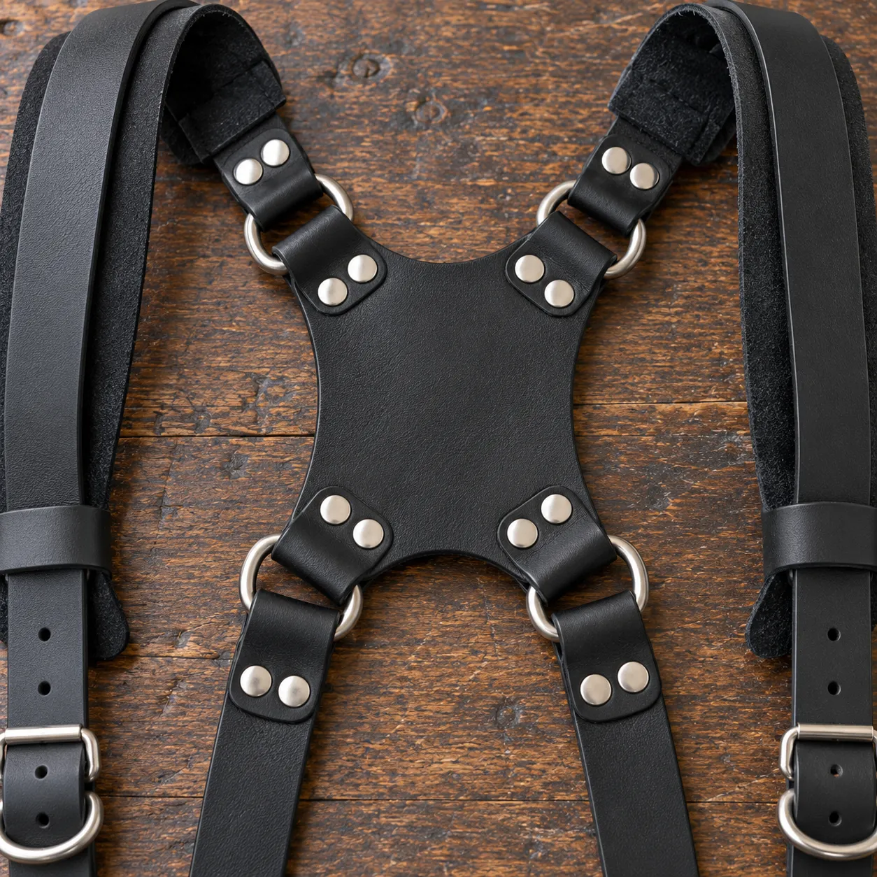 Felix Dual Camera Harness Black — detail view; demonstration equipment is not included