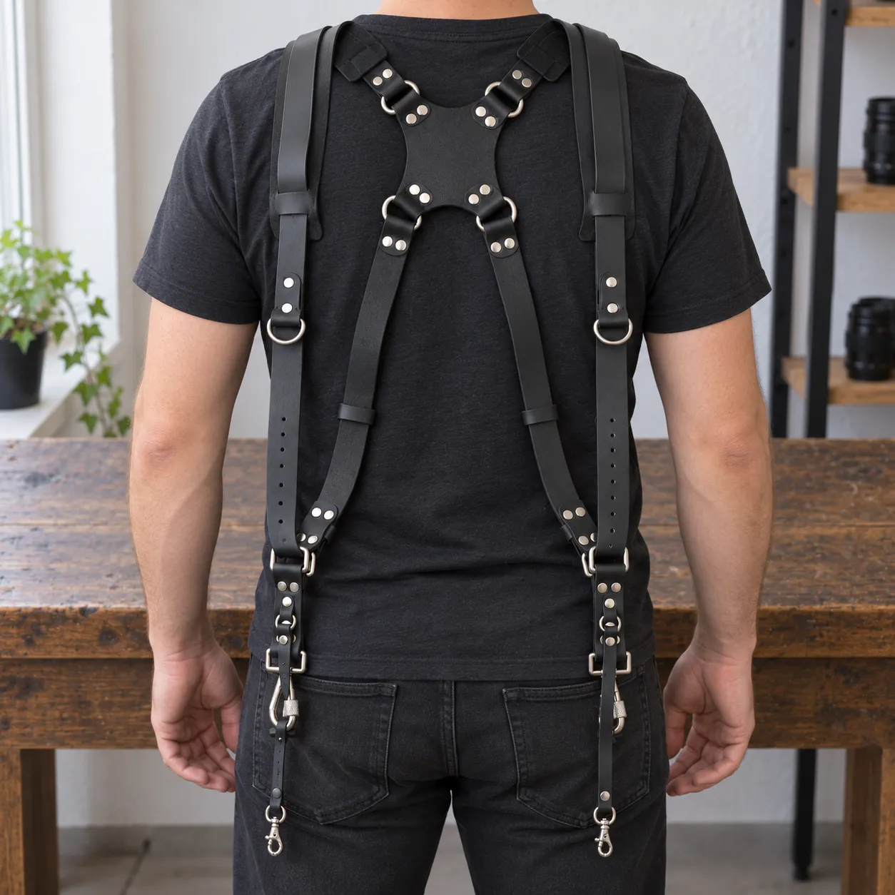 Felix Dual Camera Harness Black — use view; demonstration equipment is not included