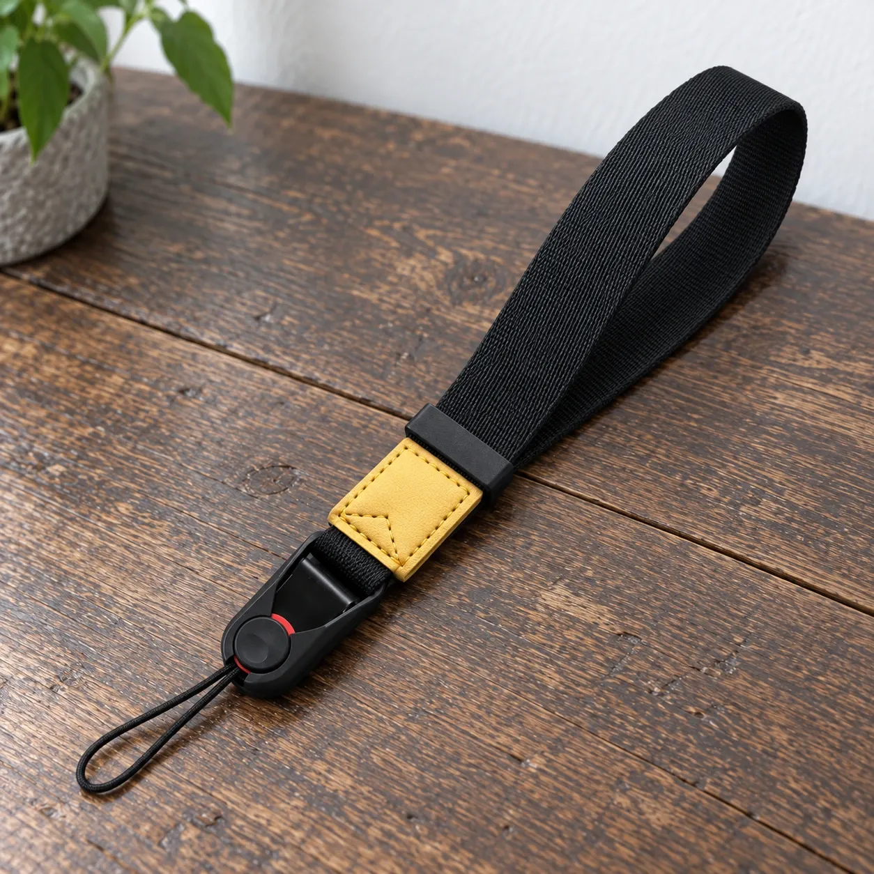 Asher Camera Wrist Strap in Yellow Accent; demonstration props not included