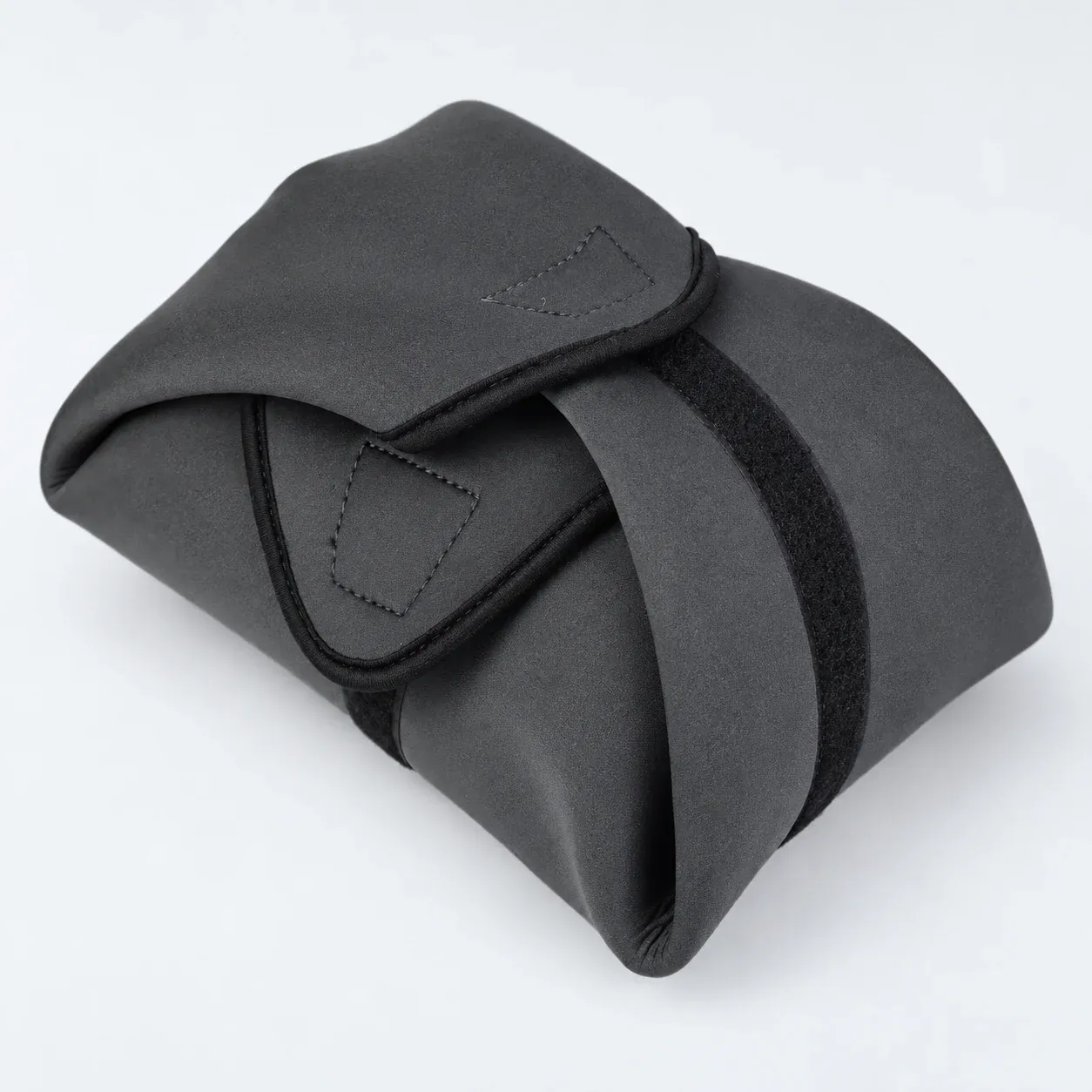 Large black wrap folded closed with its fastening patches